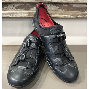 Ecco Bluma Women's Drawstring Black Sneakers Walking Shoes Size 39 EU, 8.5 US